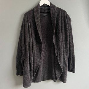 Barefoot Dreams Cozychic Lite Circle Cardigan, L/XL, Charcoal Grey